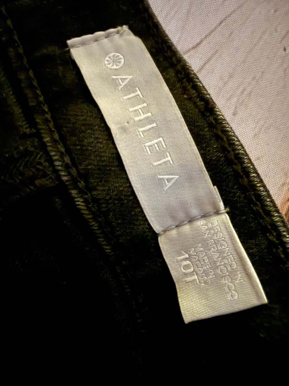 Athleta Skinny Pants Size 10T Black Gold Metallic Side Stripe
